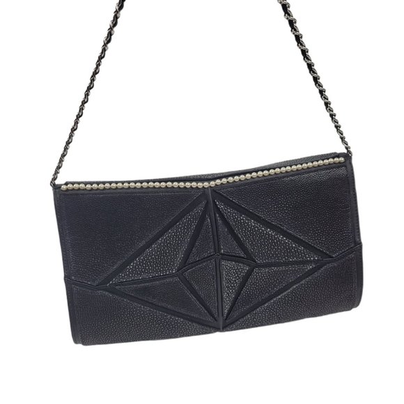 RARE! NEW Chanel Midnight Swim Pearl Origami Clutch - Picture 6 of 12